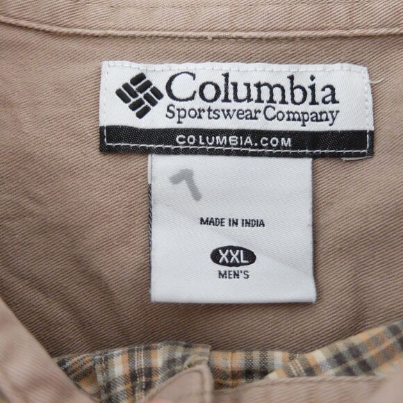 Columbia Tan Button Down Long Sleeves Shirt Size XXL - Picture 6 of 9